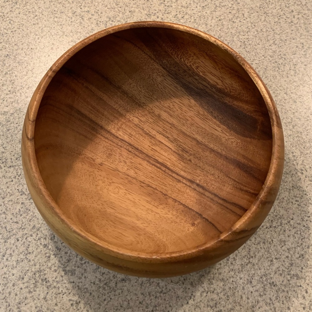 🥣 🥗 Dark Wood Acacia Large Salad Bowl 🥗 🥣